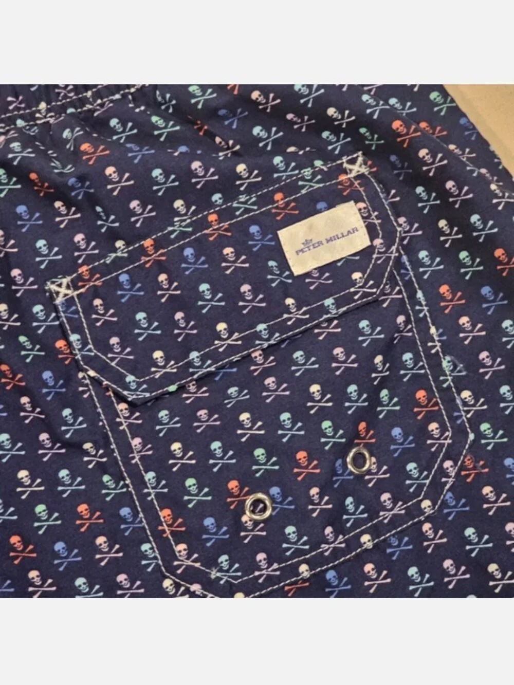 Peter Millar Skull & Cross-Bones Swim Trunks XXL